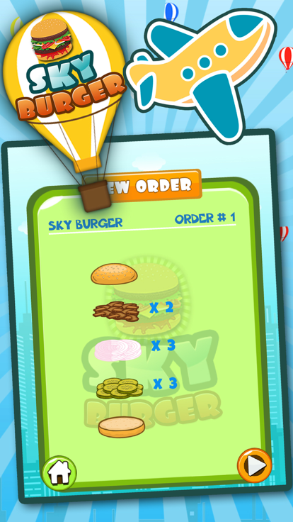 Sky Burger Mania Restaurant : Sky High Burger Tower a Burger maker game游戏截图