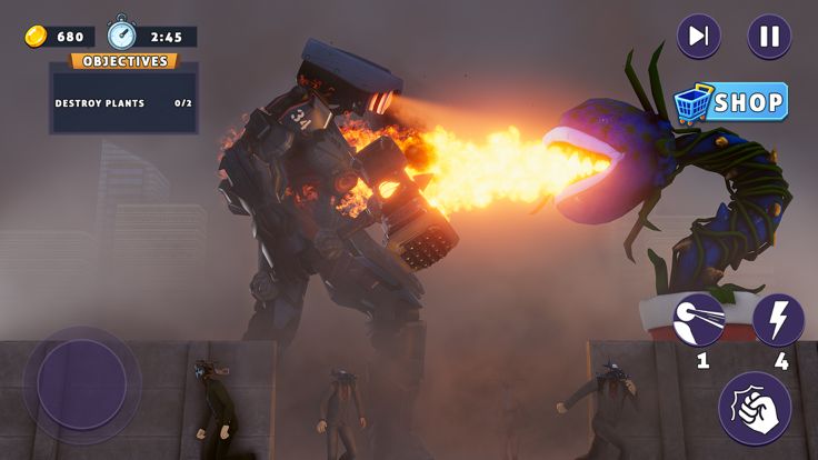 Toilet Monsters Vs Plants Hero游戏截图