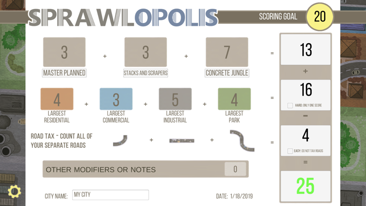 Sprawlopolis Score Tracker游戏截图