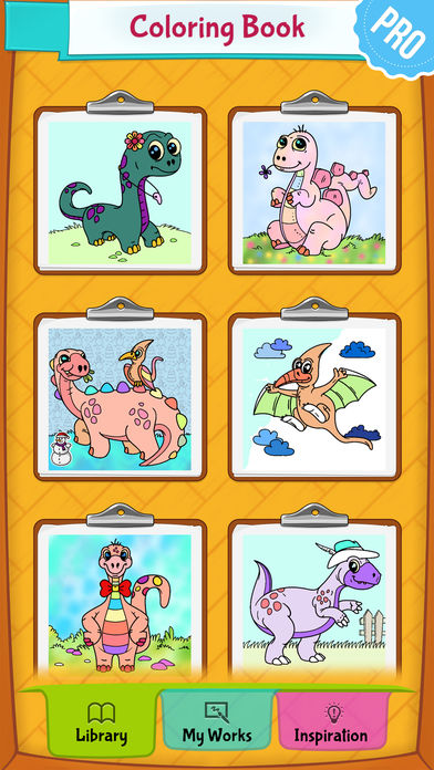 恐龙 著色本 PRO - 儿童填色画 色遊戲游戏截图