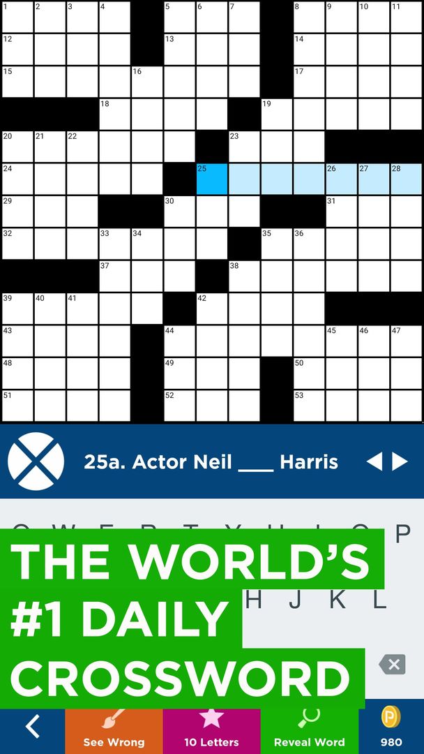 Screenshot of Daily Celebrity Crossword
