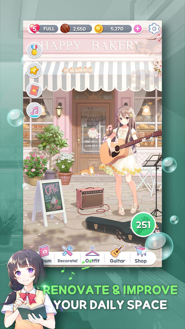 Screenshot of Guitar Girl Match 3