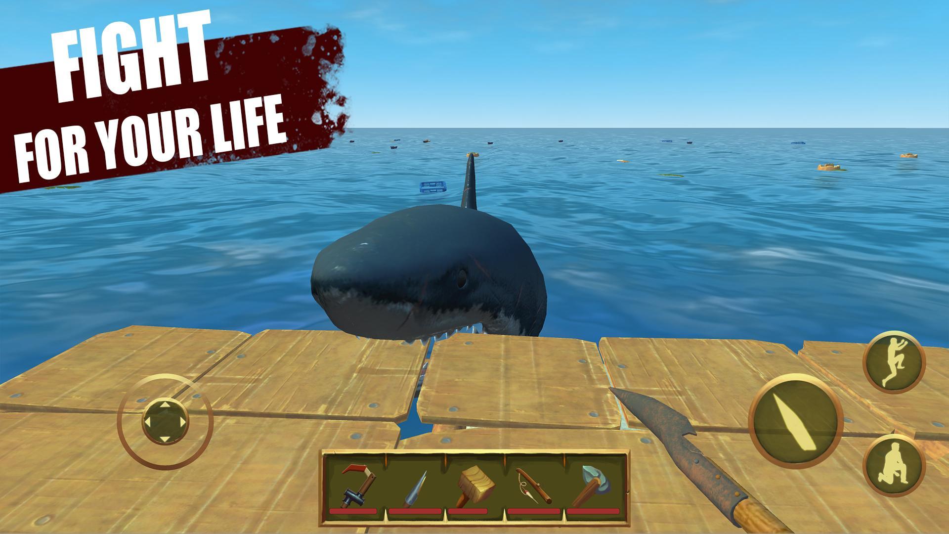 steam raft survival game how to keep shark from attack raft