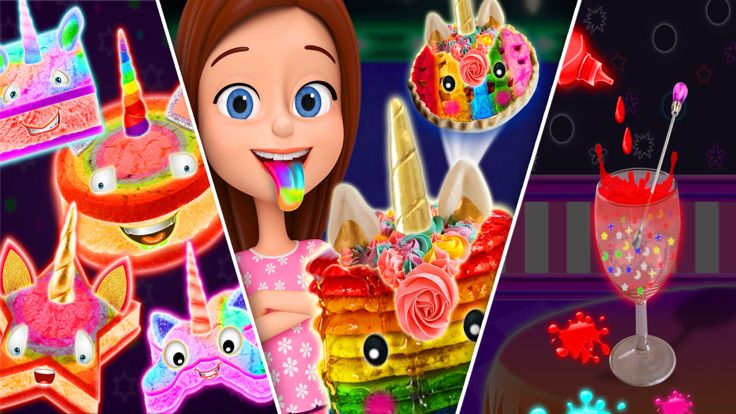 Glowing Unicorn Desserts Game!游戏截图