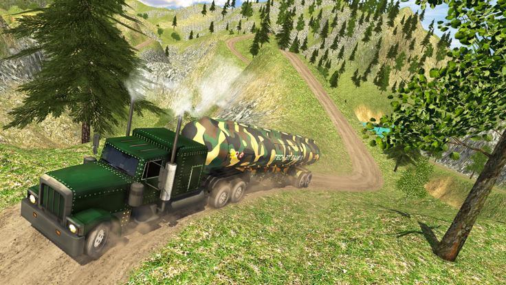 Uphill Offroad Army Oil Tanker Transporter Truck游戏截图