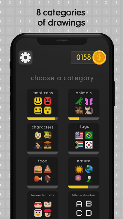 着色像素 8x8：3D 立方体游戏截图