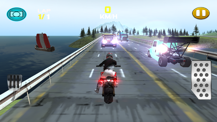 Dirt Bike Beach Highway Traffic Race Game游戏截图