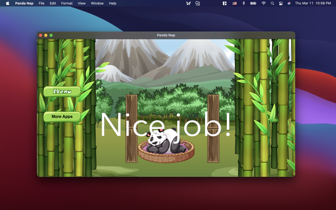 熊猫要午休:移动木块,让熊猫平稳落到床上!游戏截图