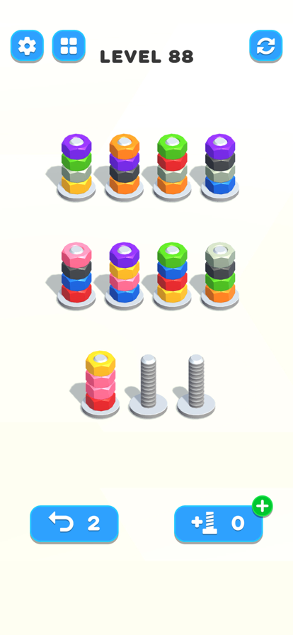 Nuts & Bolts, Color Screw Sort游戏截图