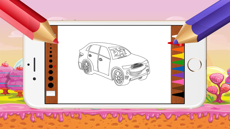 Free Coloring Book for Kids - Cartoon Car游戏截图