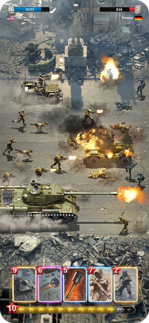 Screenshot of Heroes of War: WW2 Idle RPG