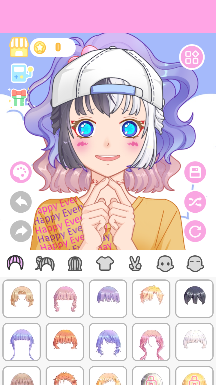 可爱的动漫女孩换装游戏截图