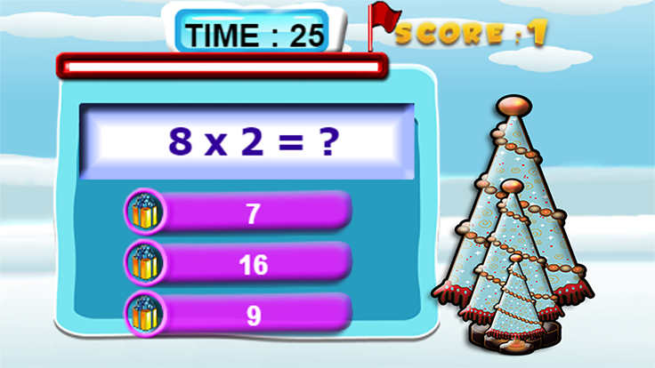 圣诞老人数学数学测试3加法和减法游戏截图