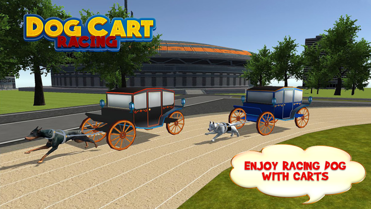 Dog Cart Race : sled dog race by driving  wagons游戏截图