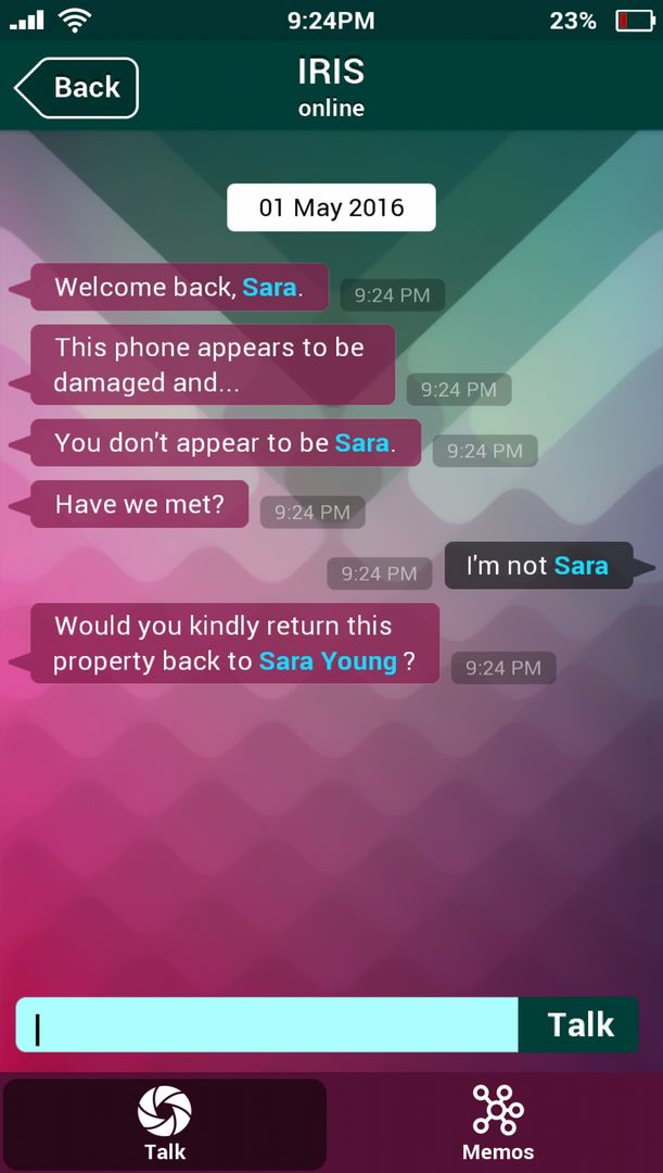 Screenshot of SIM - Sara Is Missing