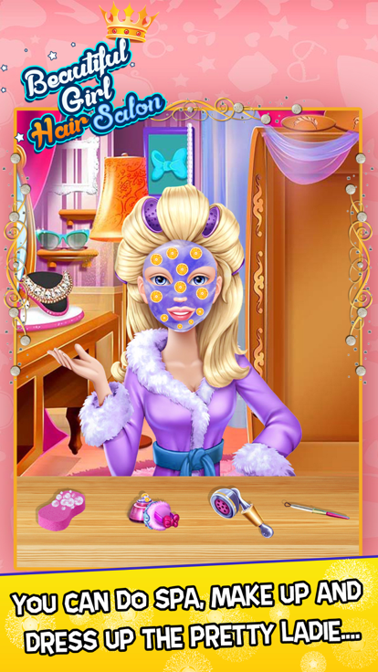 Beautiful Girl Hair Salon with Dress Up kids Game游戏截图