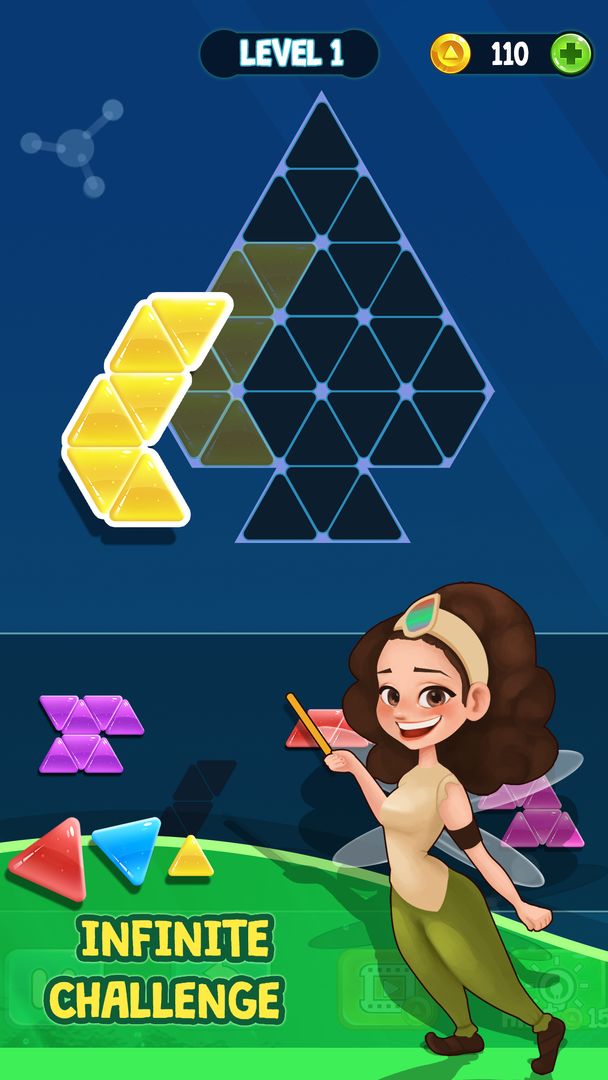 Screenshot of Triangle Tangram Brain Block Puzzle