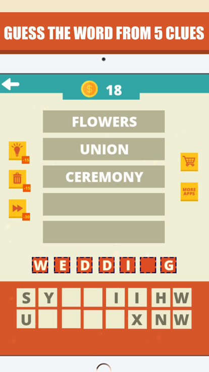 Guess The Word - 5 Clues Quiz游戏截图
