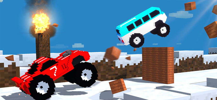 2 Player Blocky Road Racing游戏截图