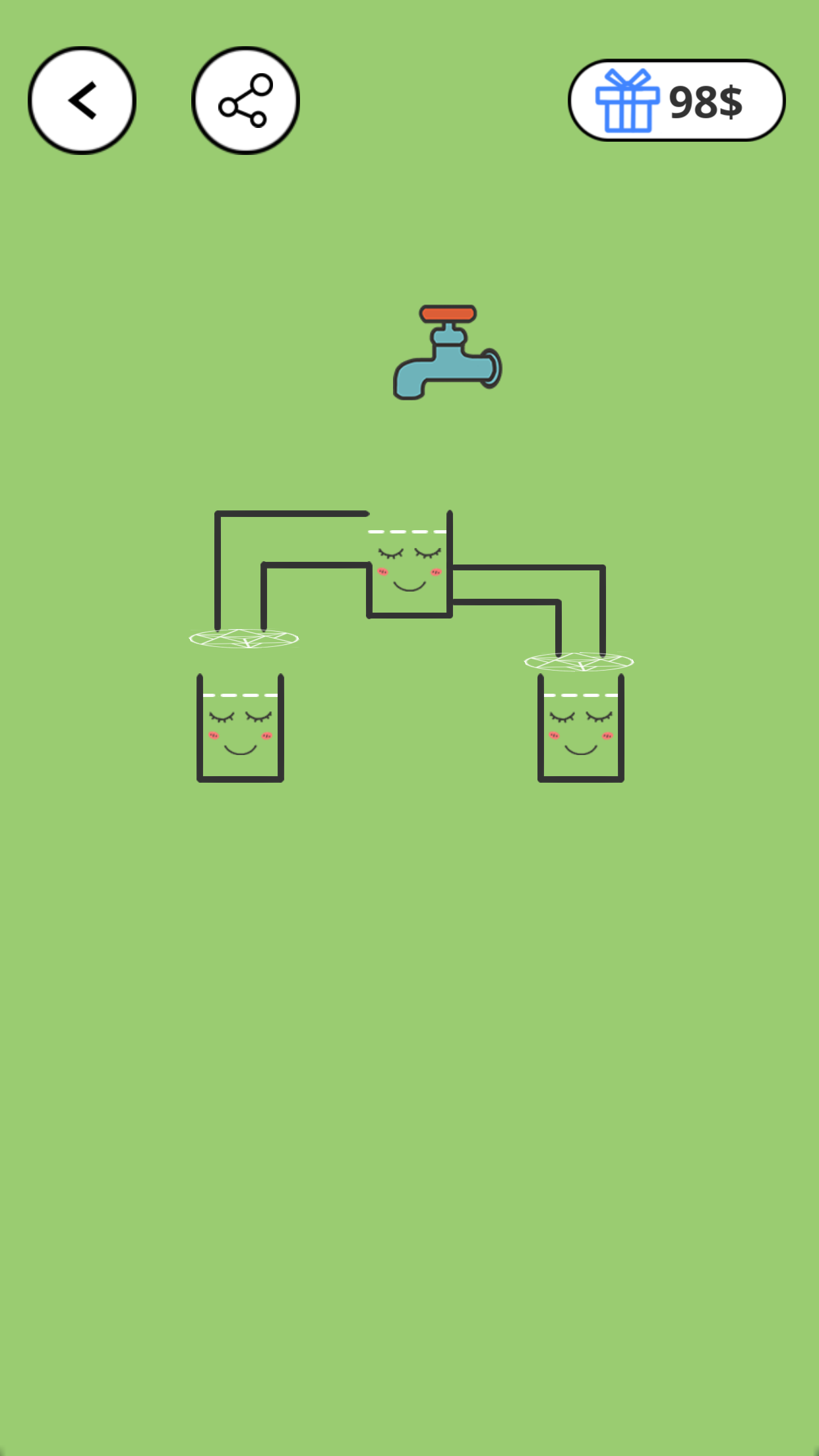 哪个杯子先装满水？游戏截图