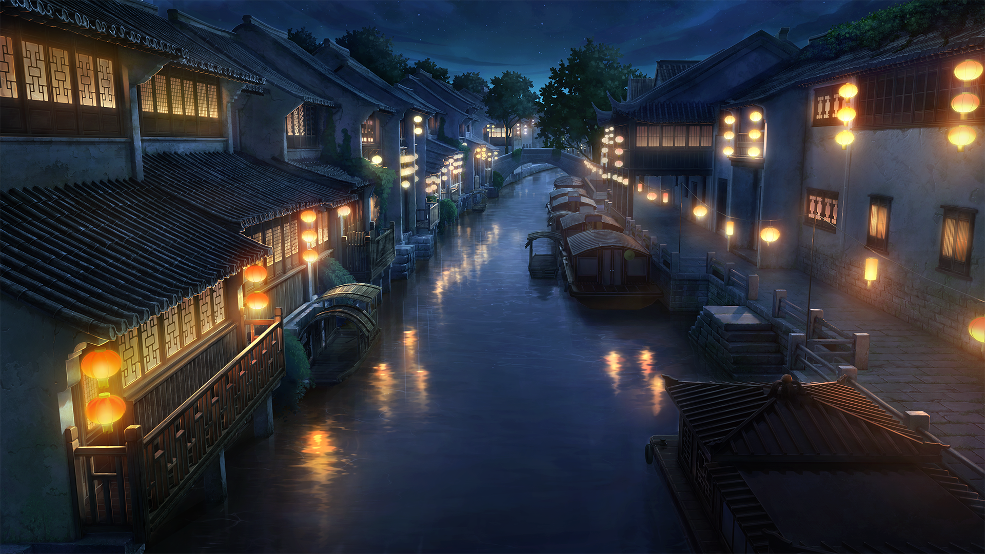 蔚蓝月下截图