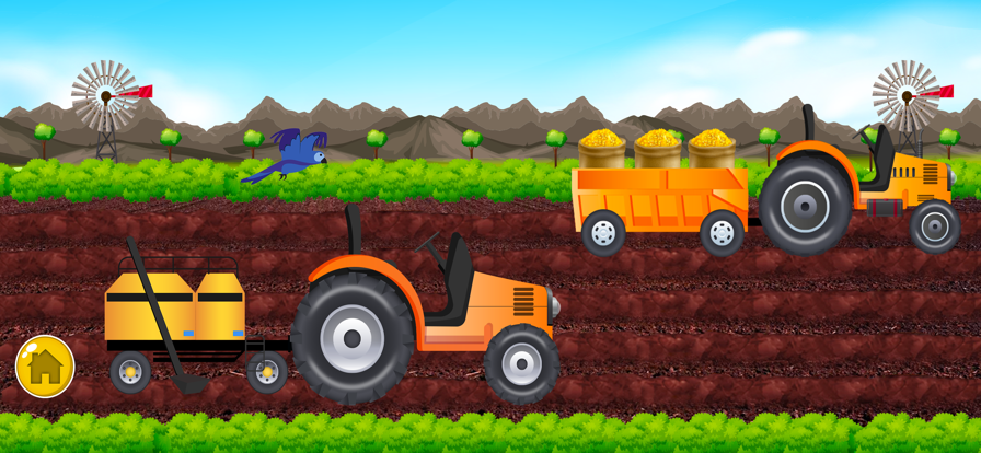 Farm Tractors Harvesting Game游戏截图