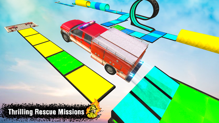 Fire Truck Stunt Racing Games游戏截图