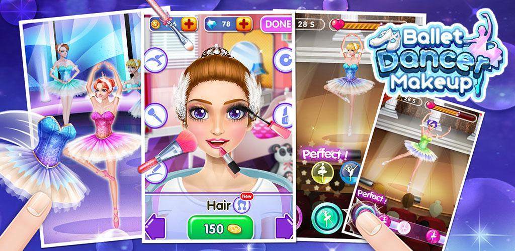 芭蕾舞演员化妆 - 免费女孩游戏游戏截图