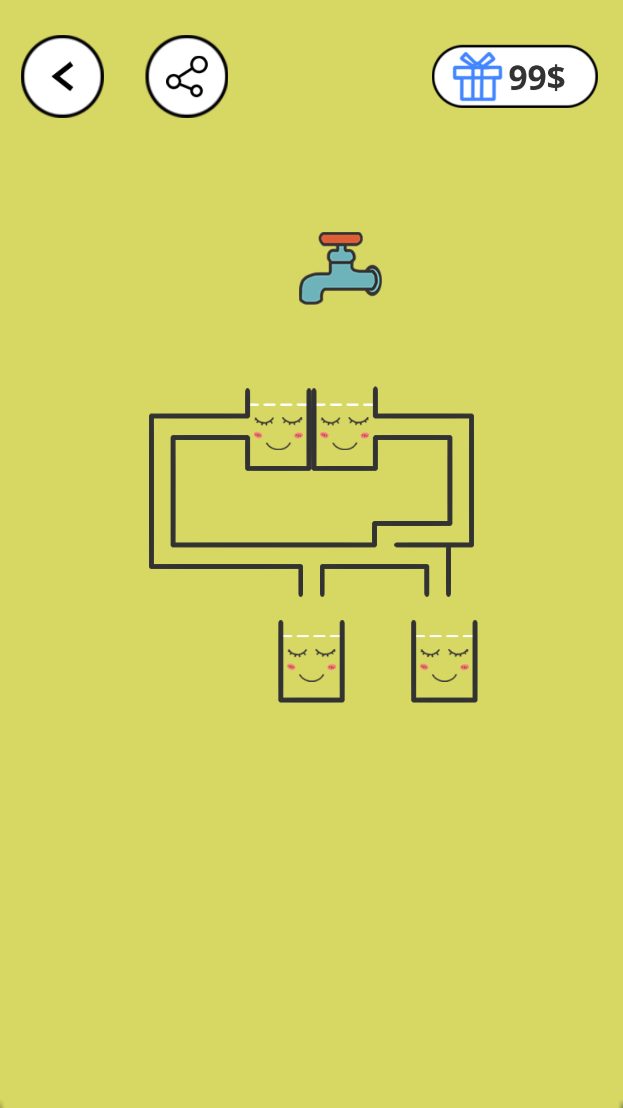 哪个杯子先装满水？游戏截图