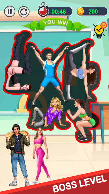 姿势大师棘手的瑜伽拼图游戏截图