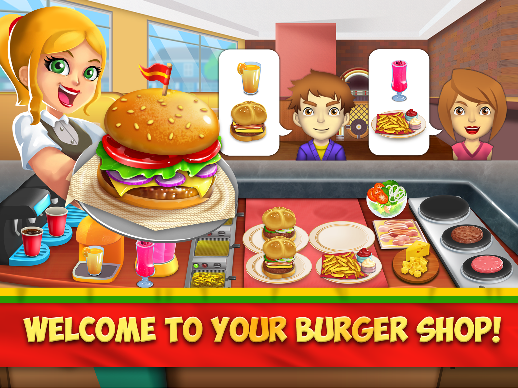 games cooking burger shop 2