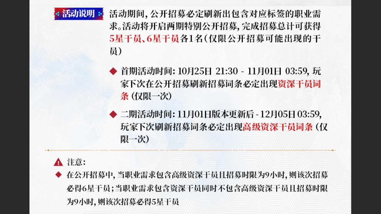 特别公开招募活动开启