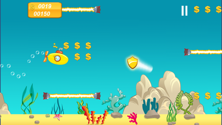Sea Sub Attack Free Top Touch Submarine Battle Action Strategy Sonic Tap Escape Run Arcade Game游戏截图