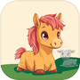 Brown pony and lambicon