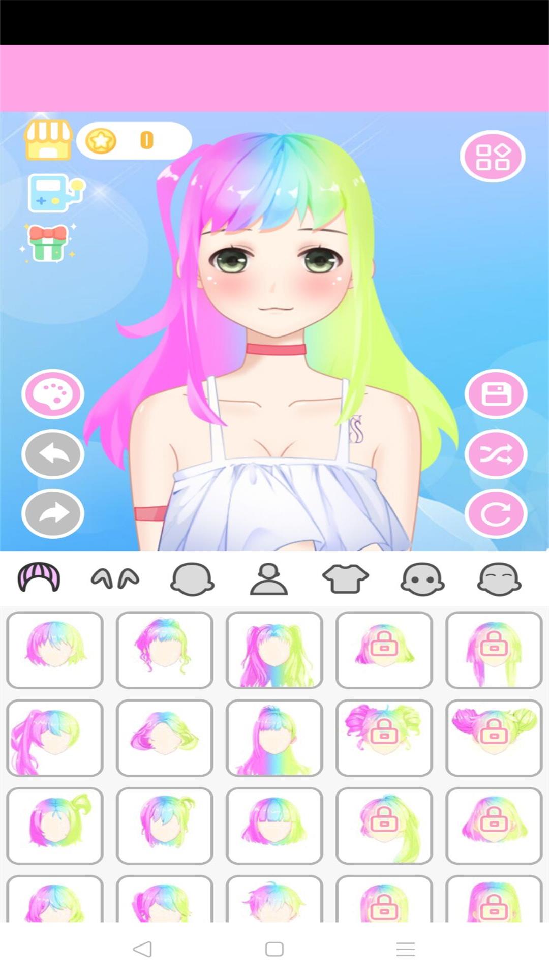 粉彩萌娘换装系统游戏截图