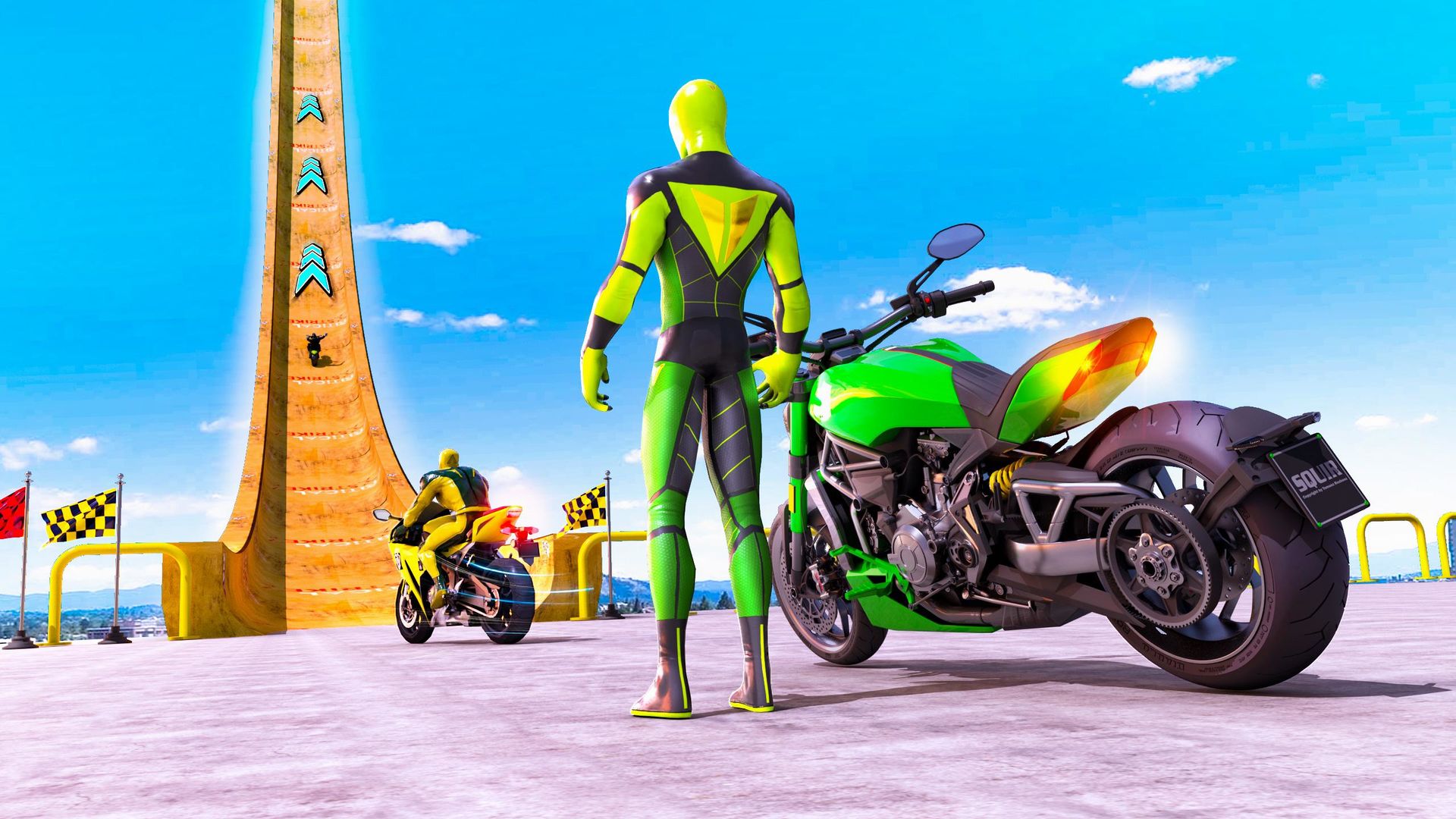 Screenshot of Superhero Bike Stunt GT Racing - Mega Ramp Games