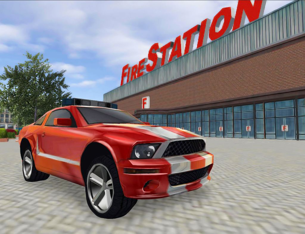 Screenshot of 消防员3D学校停车场