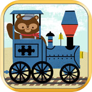 儿童火车游戏：动物园铁路汽车拼图 - 对于教育