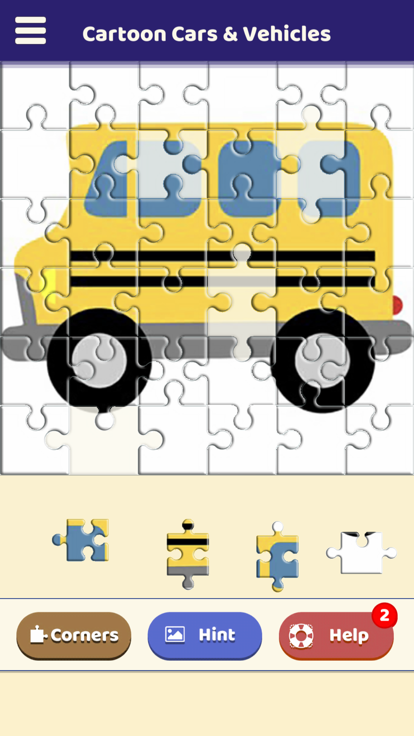 Cartoon Cars & Vehicles Puzzle游戏截图