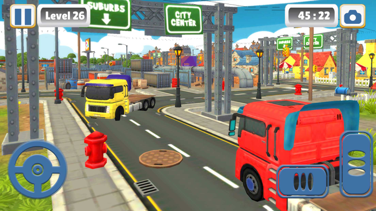 Cargo Truck Toon City Simulato游戏截图