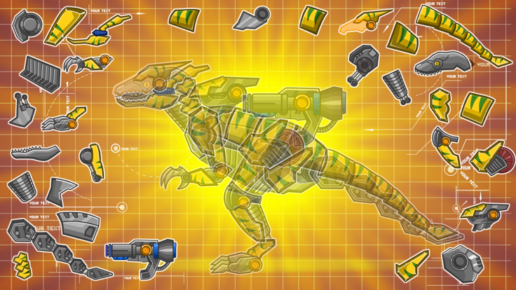 机械迅猛龙：组装/拼装恐龙玩具——双人益智拼图小游戏游戏截图