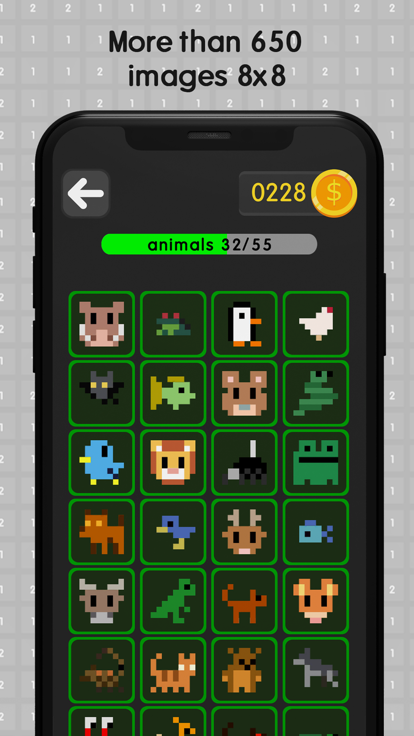 着色像素 8x8：3D 立方体游戏截图