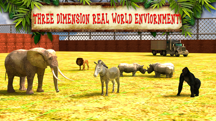 动物园动物运输卡车驾驶和停车狂热。游戏截图