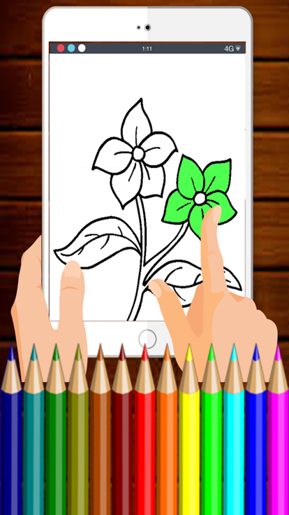 Flower Coloring Pages Free Games For Princess Girl游戏截图
