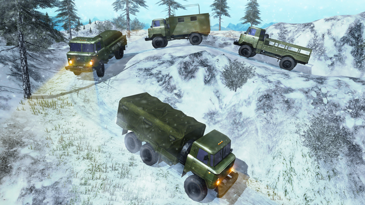 Off Road Army Truck Parking Sim - Snow Driving 3D游戏截图