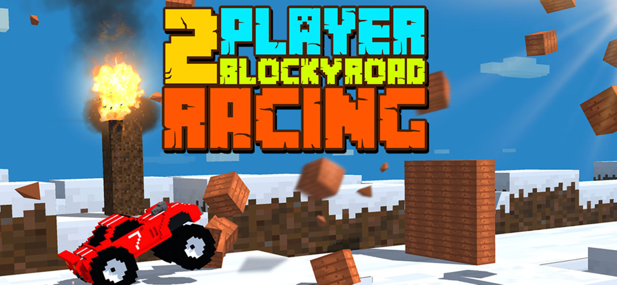 2 Player Blocky Road Racing游戏截图