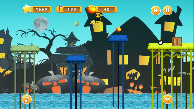 万圣节滑板跳弹的孩子游戏的方便和乐趣自由游戏截图