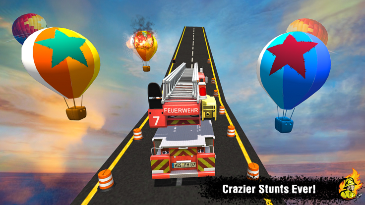 Fire Truck Stunt Racing Games游戏截图