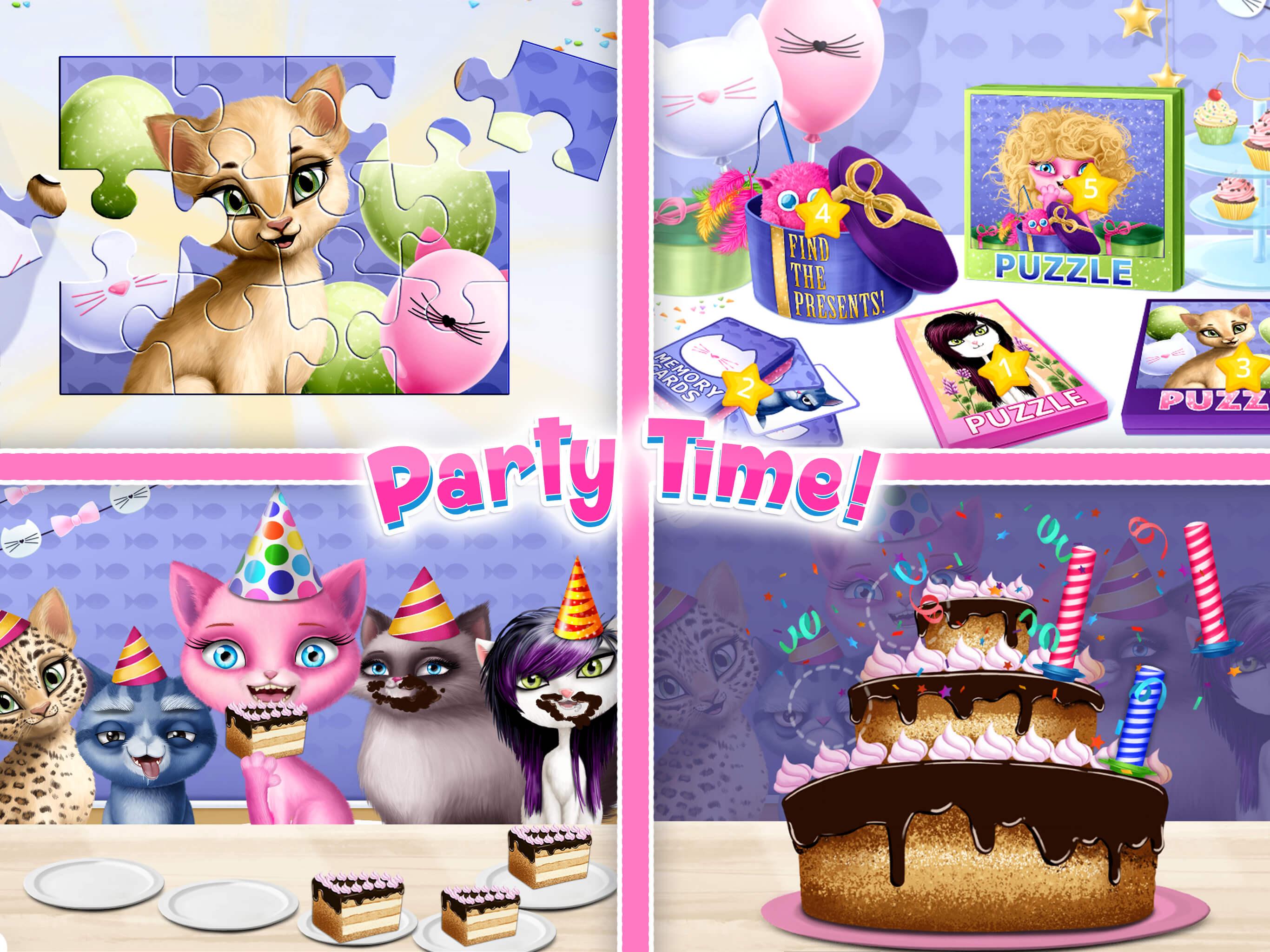 cat hair salon birthday party - virtual kitty care
