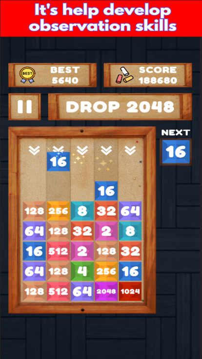 Drop 2048 - 合并块拼图游戏截图